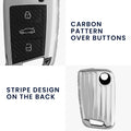 kwmobile Car Key Cover Compatible with VW Golf 7 MK7 3-Button Car Key - Key Cover