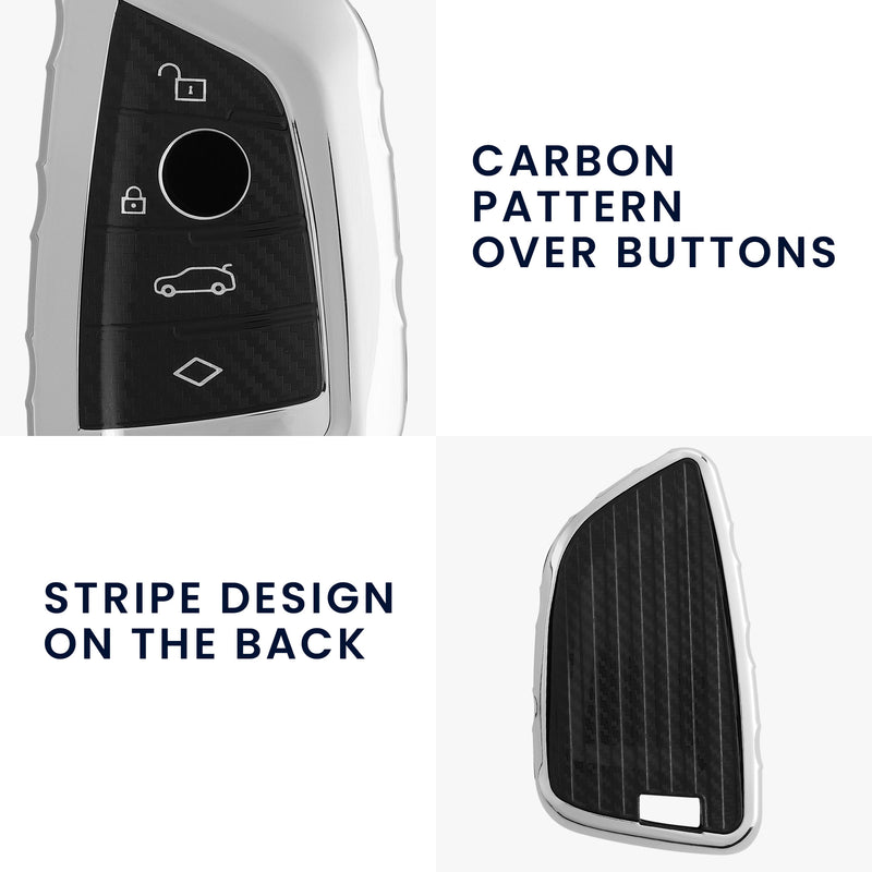 kwmobile Car Key Cover Compatible with BMW 3-Button Smart Key Car Key Cover