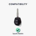 kwmobile Car Key Cover Compatible with Suzuki 2-Button Car Key
