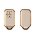 kwmobile Autoschlüssel Hülle kompatibel mit Suzuki 2-Tasten Autoschlüssel Keyless Go - Schlüsselhülle Silikon Cover - Weiß Gold Weiß  [dsg02]