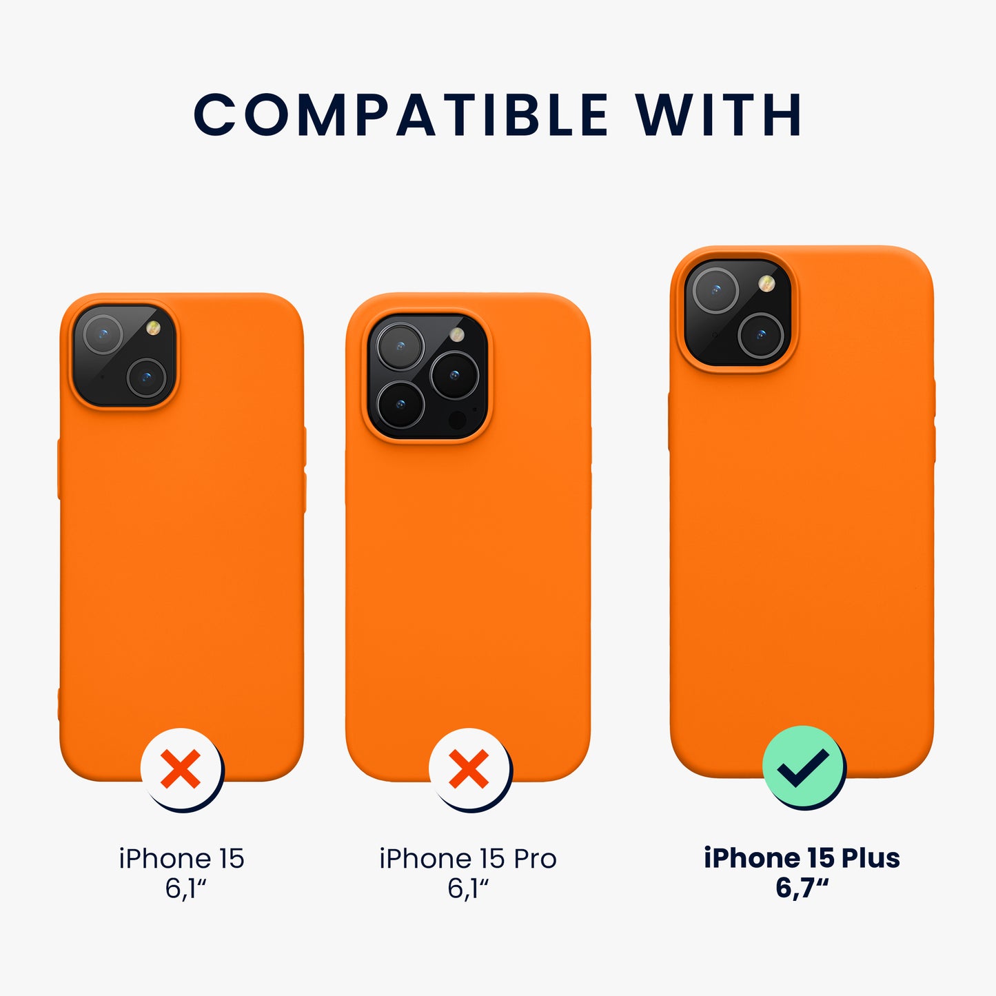kwmobile Phone Case for iPhone 15 Plus - Silicone Cover - Wireless Charging
