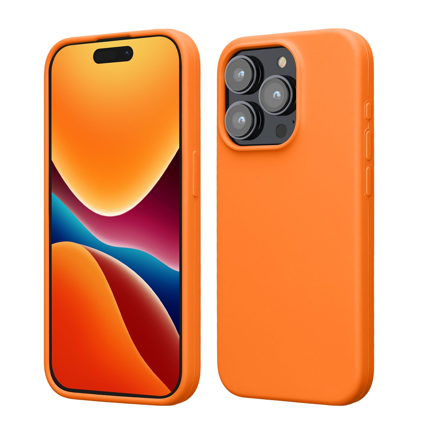 kwmobile Handyhülle für iPhone 15 Pro Hülle, für iPhone 15 Pro Case - Hülle Silikon - kabelloses Laden - Fruity Orange Fruity Orange  