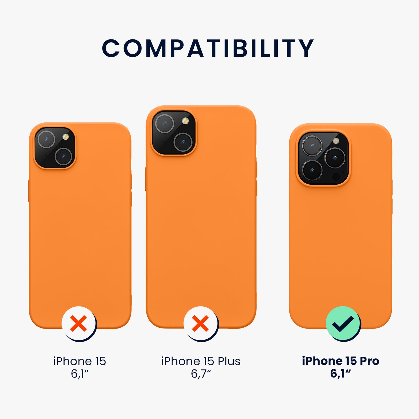 kwmobile Case Compatible with iPhone 15 Pro Case - Soft and Slim Silicone Phone Cover - Shock Absorbing Flexible Case