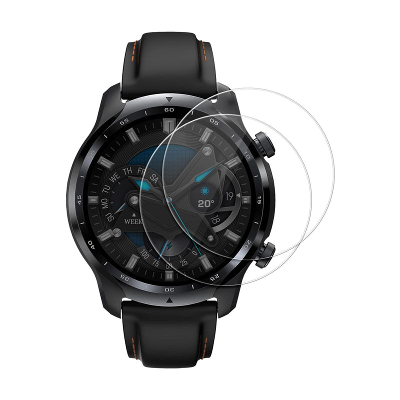 kwmobile 2x Echtglas Displayschutzfolie kompatibel mit Ticwatch Pro 3 Lite Schutzglas - Displayschutz für Smartwatch aus Glas - Schutz Glas für Fitness Tracker Transparent  