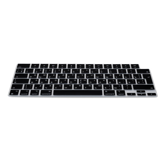 kwmobile Silikon Tastaturschutz für Apple Macbook Air 15 2023 M2 (A2941) - QWERTY Russisch Keyboard Cover Abdeckung - Schwarz Schwarz  