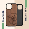 kwmobile Case Compatible with iPhone 15 Phone Cover TPU Compass Vintage