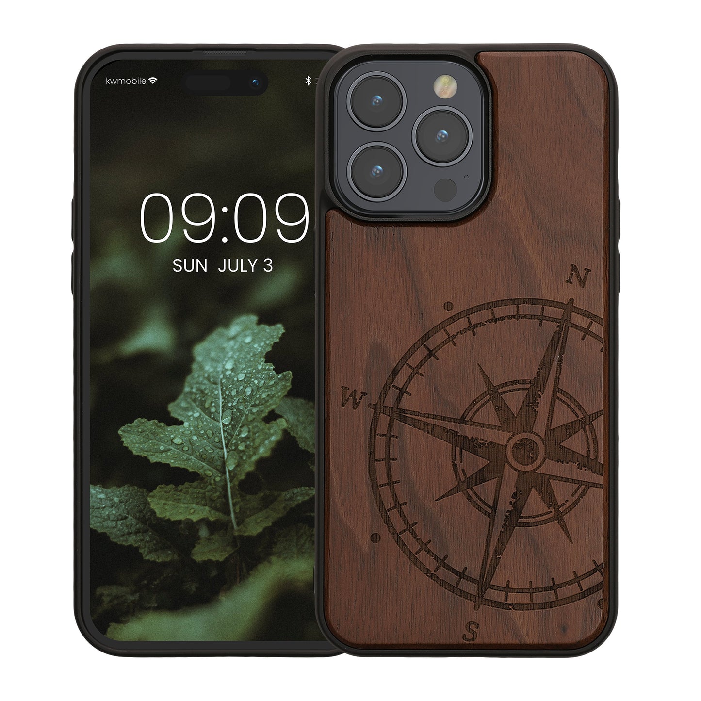 kwmobile Case Compatible with iPhone 15 Pro Max Phone Cover TPU Cell Phone Case Compass Vintage