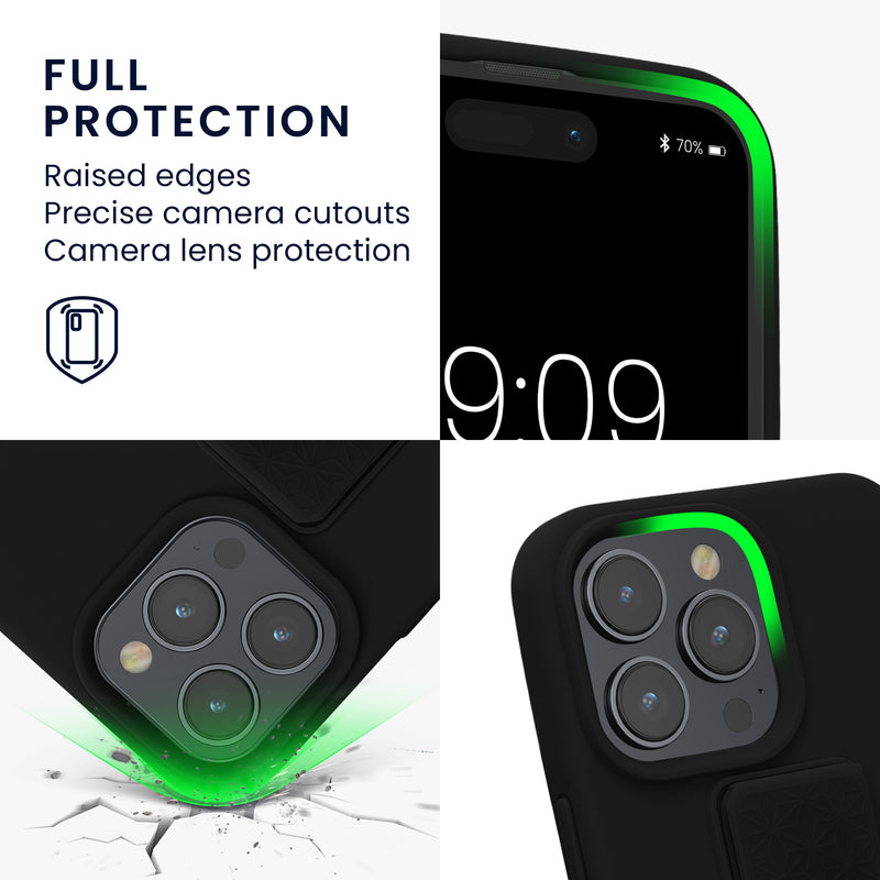 kwmobile Phone Case for Apple iPhone 15 Pro Max with Finger Holder and Stand