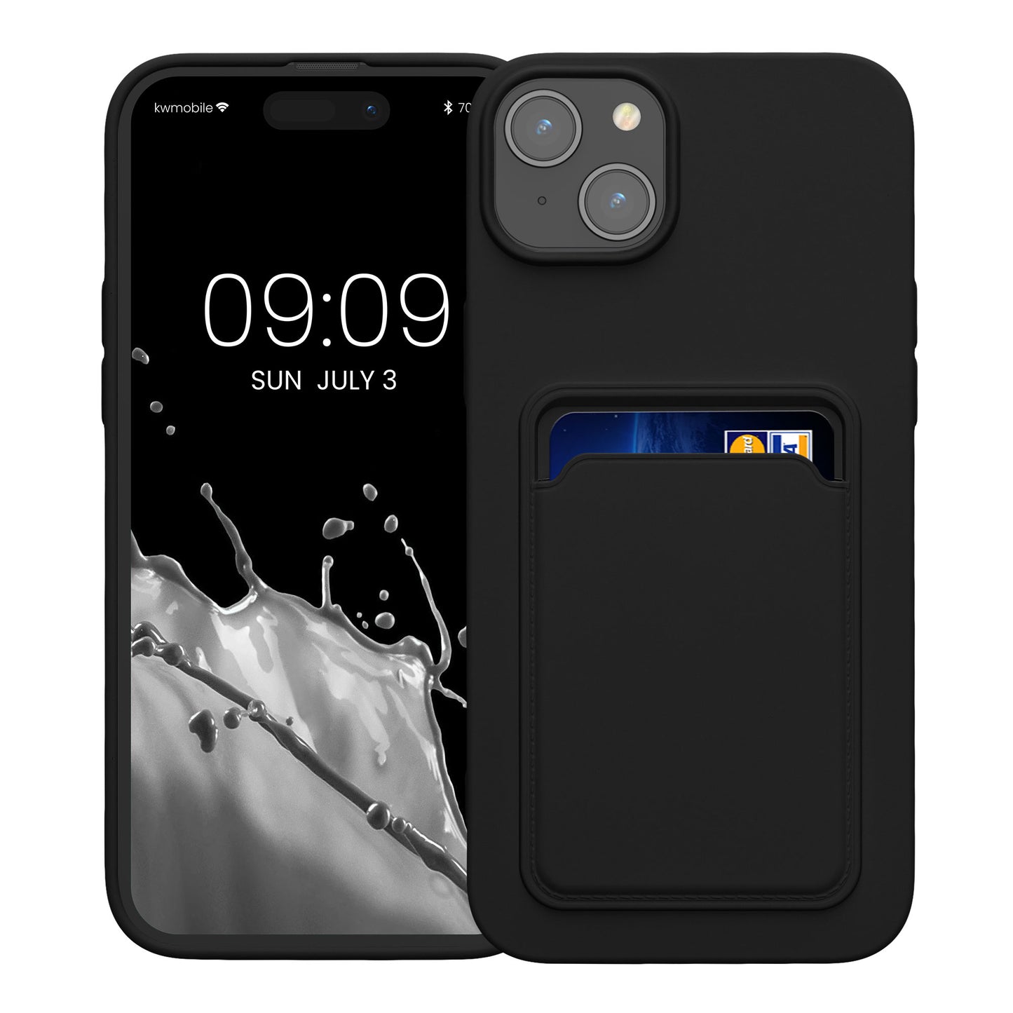 kwmobile Phone Case compatible with iPhone 15 Plus Case - Phone Cover with Card Slot