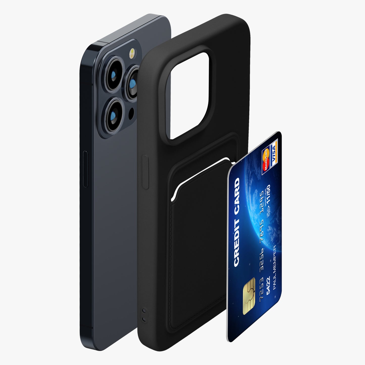 kwmobile Phone Case compatible with iPhone 15 Pro Max Case - Phone Cover with Card Slot