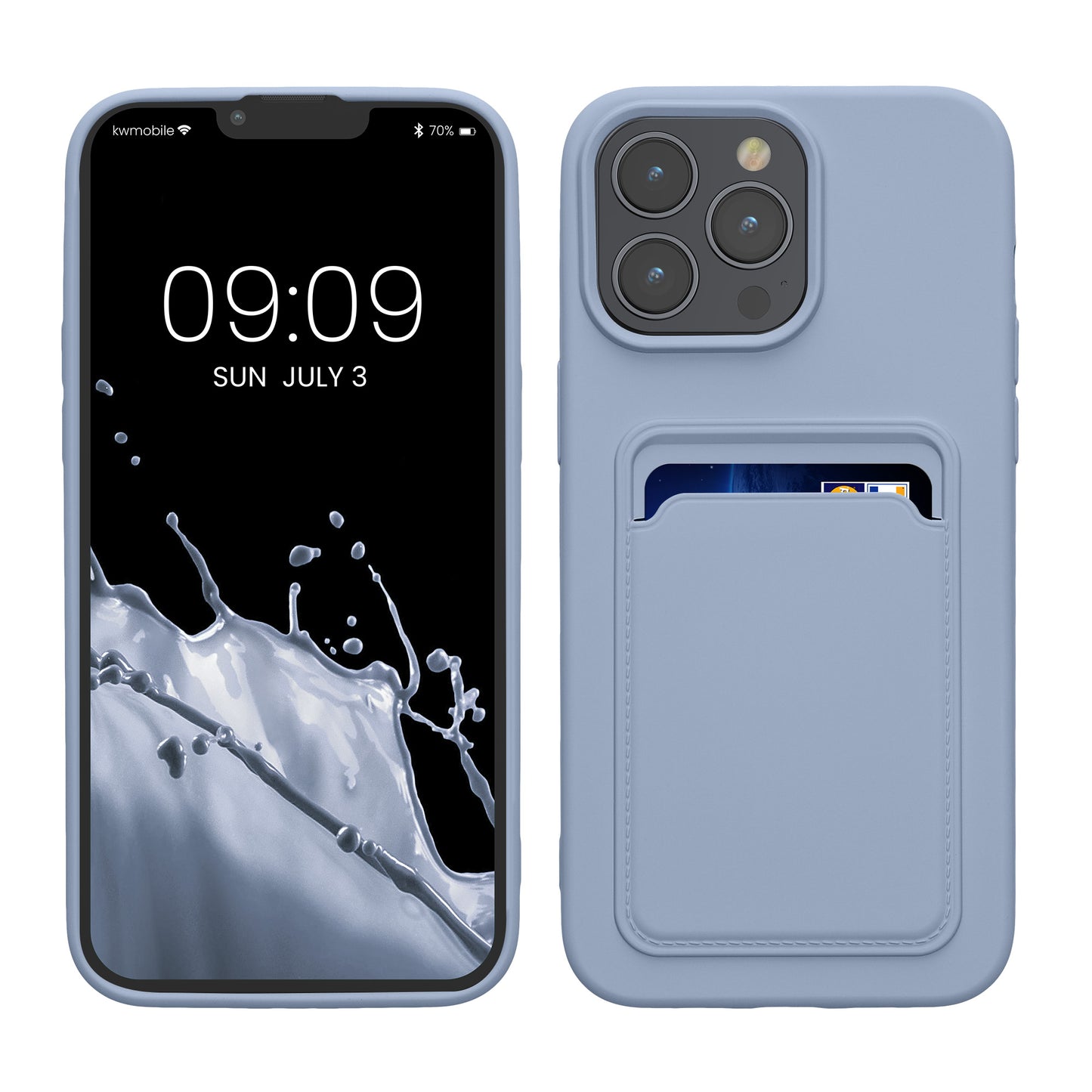 kwmobile Handyhülle kompatibel mit iPhone 15 Pro Max Hülle - Handy Cover mit Fach für Karten - in Lavendel Lavendel  