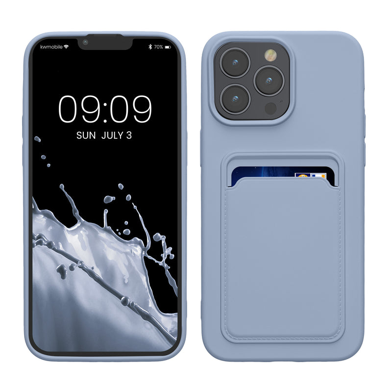kwmobile Handyhülle kompatibel mit iPhone 15 Pro Max Hülle - Handy Cover mit Fach für Karten - in Lavendel Lavendel  