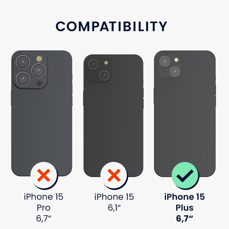 kwmobile Screen Protector compatible with iPhone 15 Plus Film Set