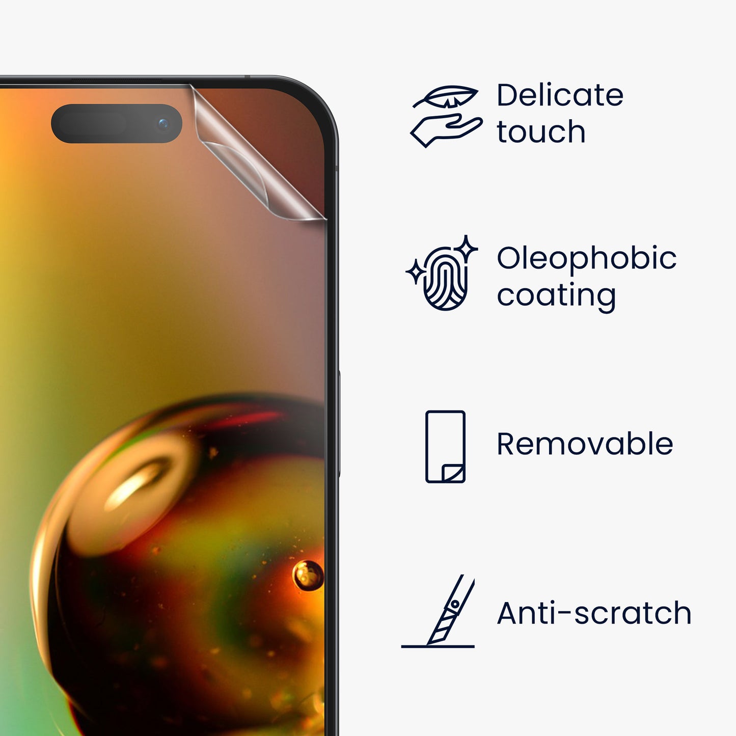 kwmobile Screen Protector compatible with iPhone 15 Pro Film Set