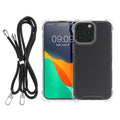 kwmobile Necklace Case compatible with iPhone 15 Pro Cover - Shockproof Case with Phone Chain and TPU Bumper
