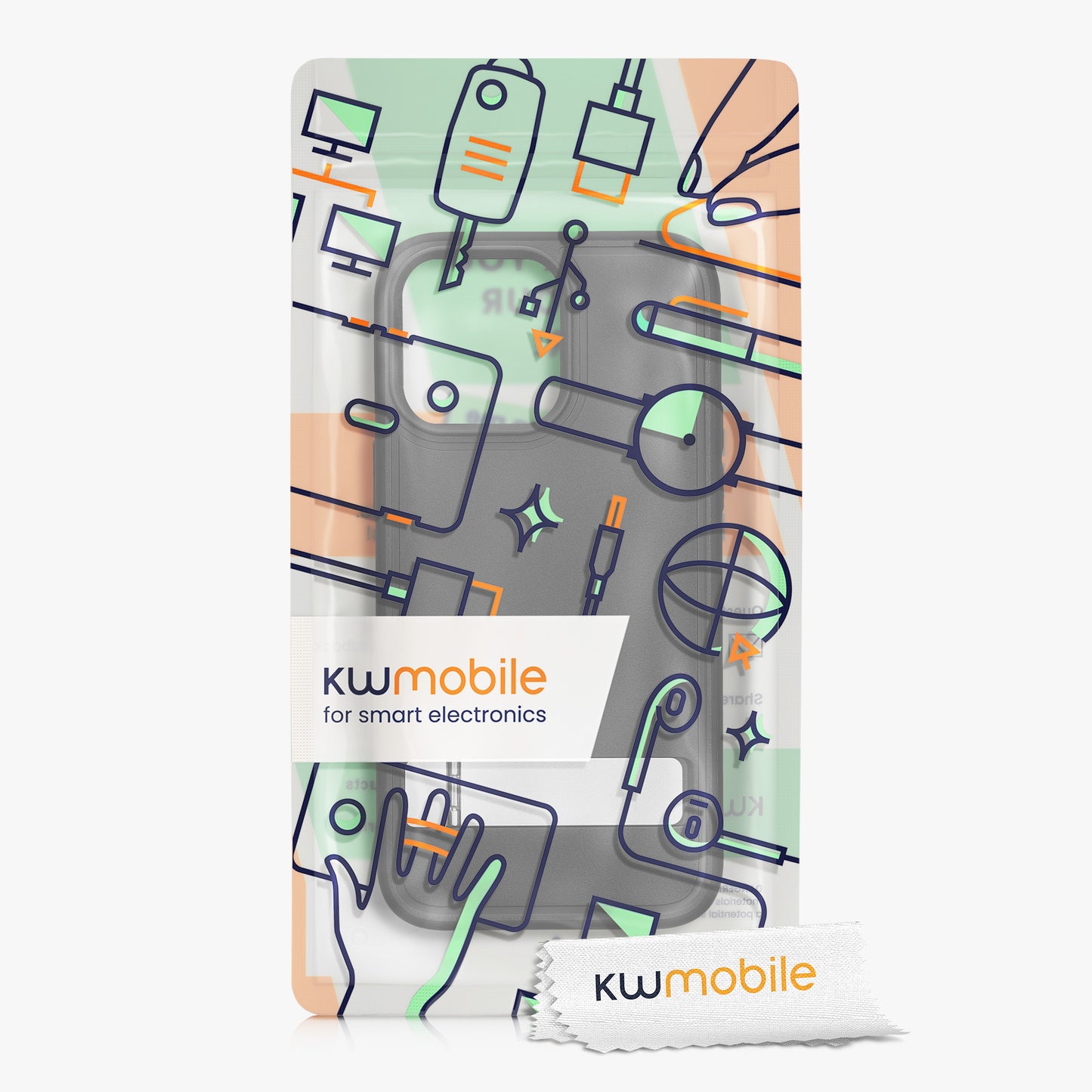 kwmobile Case Compatible with iPhone 15 Pro with Foldable Kickstand