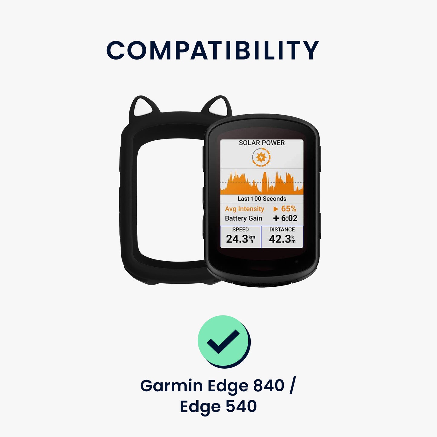 kwmobile Case Compatible with Garmin Edge 840 / Edge 540 - Back Cover for Bike GPS Computer - Protective Cover for Bicycle Computer