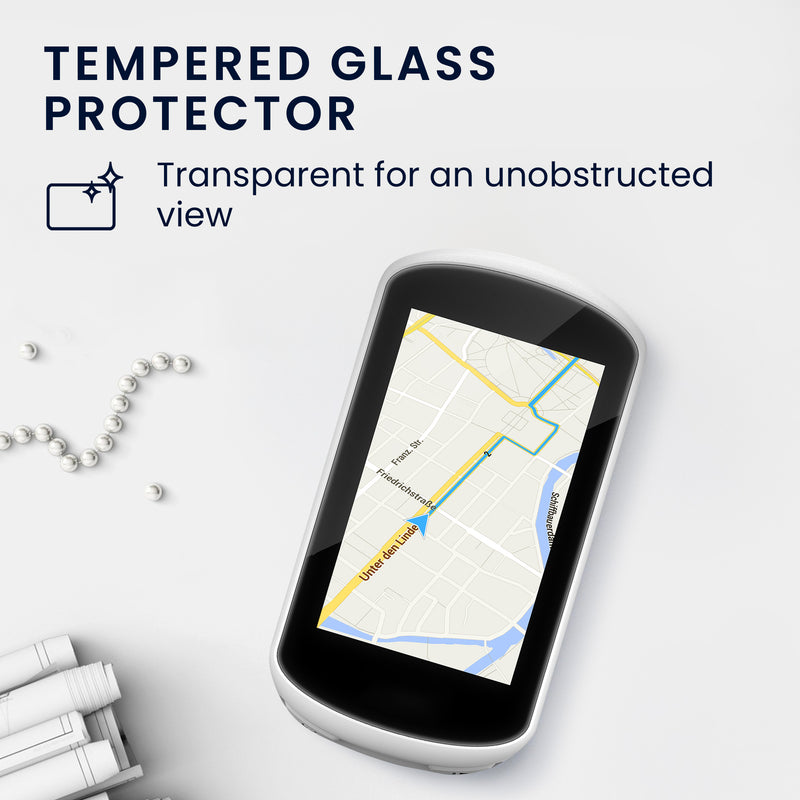 kwmobile Screen Protector compatible with Garmin Edge Explore Tempered Glass Protector Set for Bike GPS Display Protector for Bike Computer