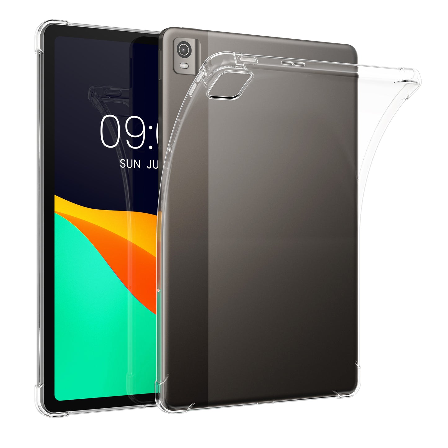 kwmobile Hülle kompatibel mit Nokia T21 Tablet Hülle - weiches TPU Silikon Case transparent - Tablet Cover Transparent Transparent  