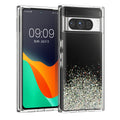 kalibri Hülle kompatibel mit Google Pixel 8 Pro Case - Glitzer Cover - Acryl TPU Schutzhülle - Handyhülle in Silber Silber  