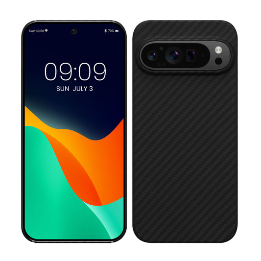 kalibri Schutzhülle kompatibel mit Google Pixel 9 Pro - Hülle Aramid - Handy Cover Case Handyhülle Schwarz matt Schwarz matt  