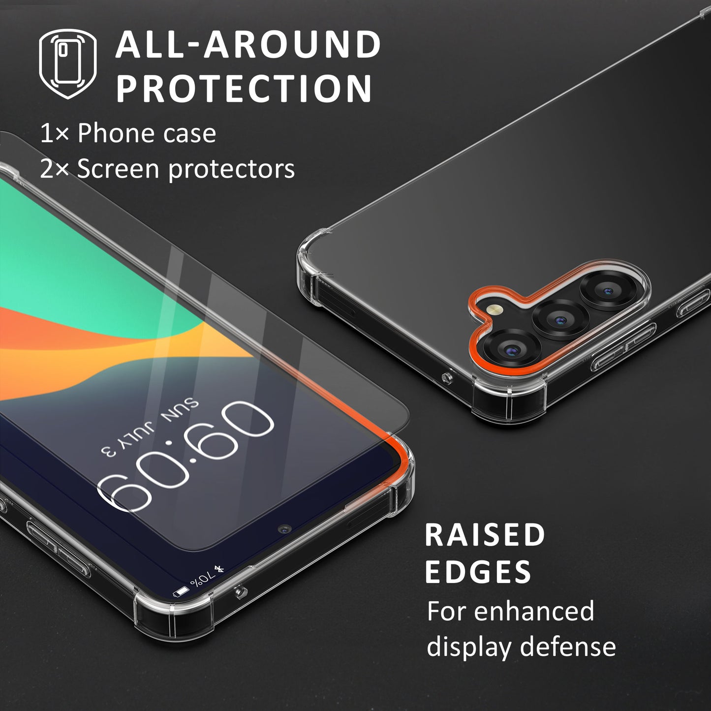 kalibri Case Compatible with Samsung Galaxy S25 - Phone Cover with 2x Glass Screen Protector - Mobile Phone Case