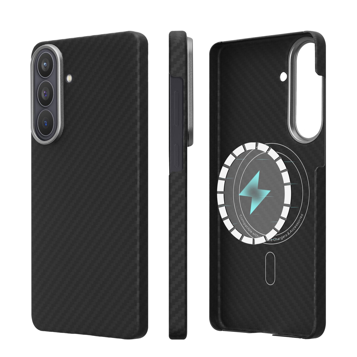 kalibri Hülle für Samsung Galaxy S26 Plus Hülle - Aramid Handy Schutzhülle - Cover Case Handyhülle - Kompatibel mit MagSafe Schwarz matt Schwarz matt  