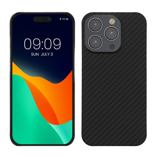 kalibri Schutzhülle kompatibel mit Apple iPhone 15 Pro - Hülle Aramid - Handy Cover Case Handyhülle Schwarz matt Schwarz matt  