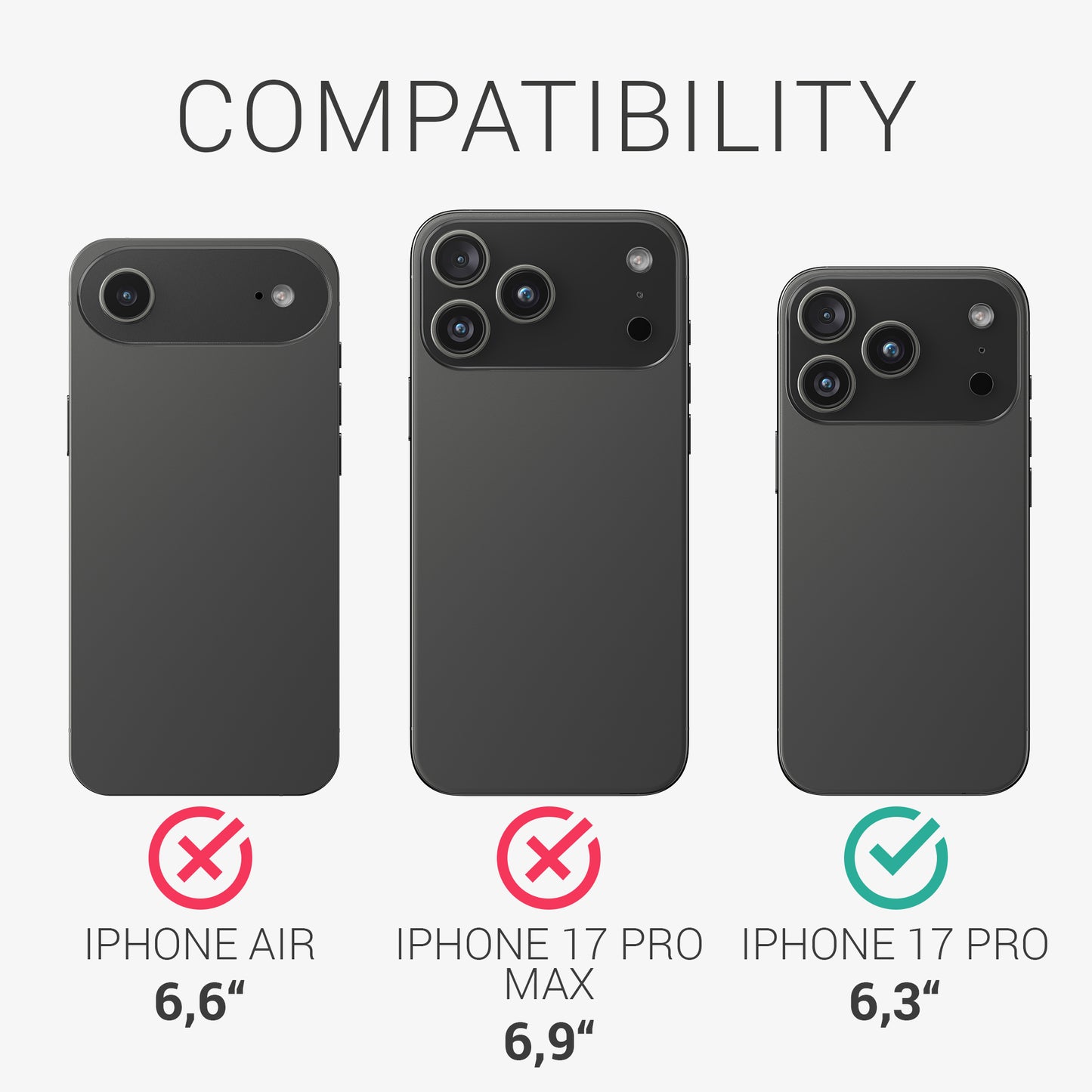 kalibri Protective Case Compatible with Apple iPhone 17 Pro Hardcover Phone Cover Case