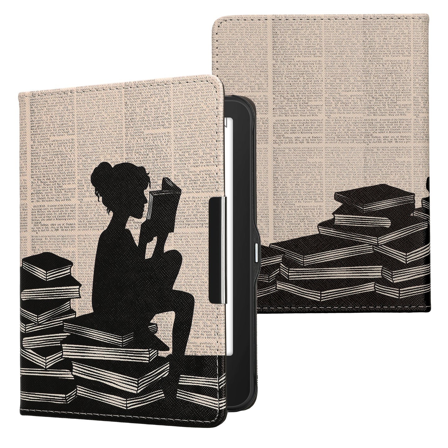 kwmobile Case for Tolino Vision 1 / 2 / 3 / 4 HD - eReader Flip Case with Auto Sleep Function