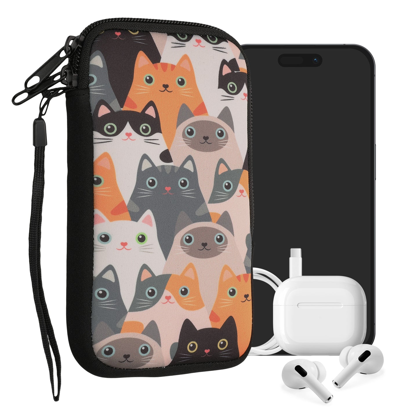 kwmobile Smartphone Pouch - Phone Bag Case Cover Protective Sleeve - Birds Branch - 15.2 x 8.3 cm Inner Dimensions