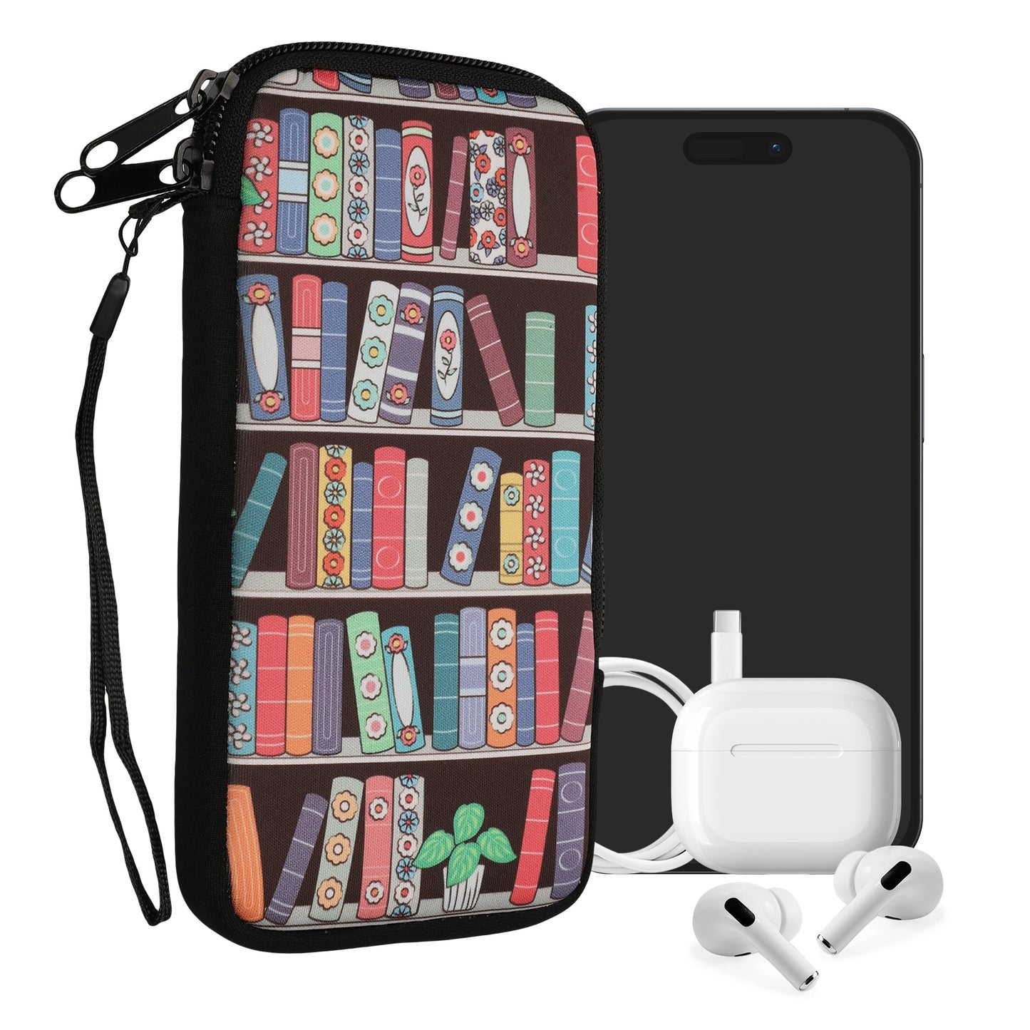 kwmobile Smartphone Pouch - Phone Bag Case Cover Protective Sleeve - Birds Branch - 15.2 x 8.3 cm Inner Dimensions