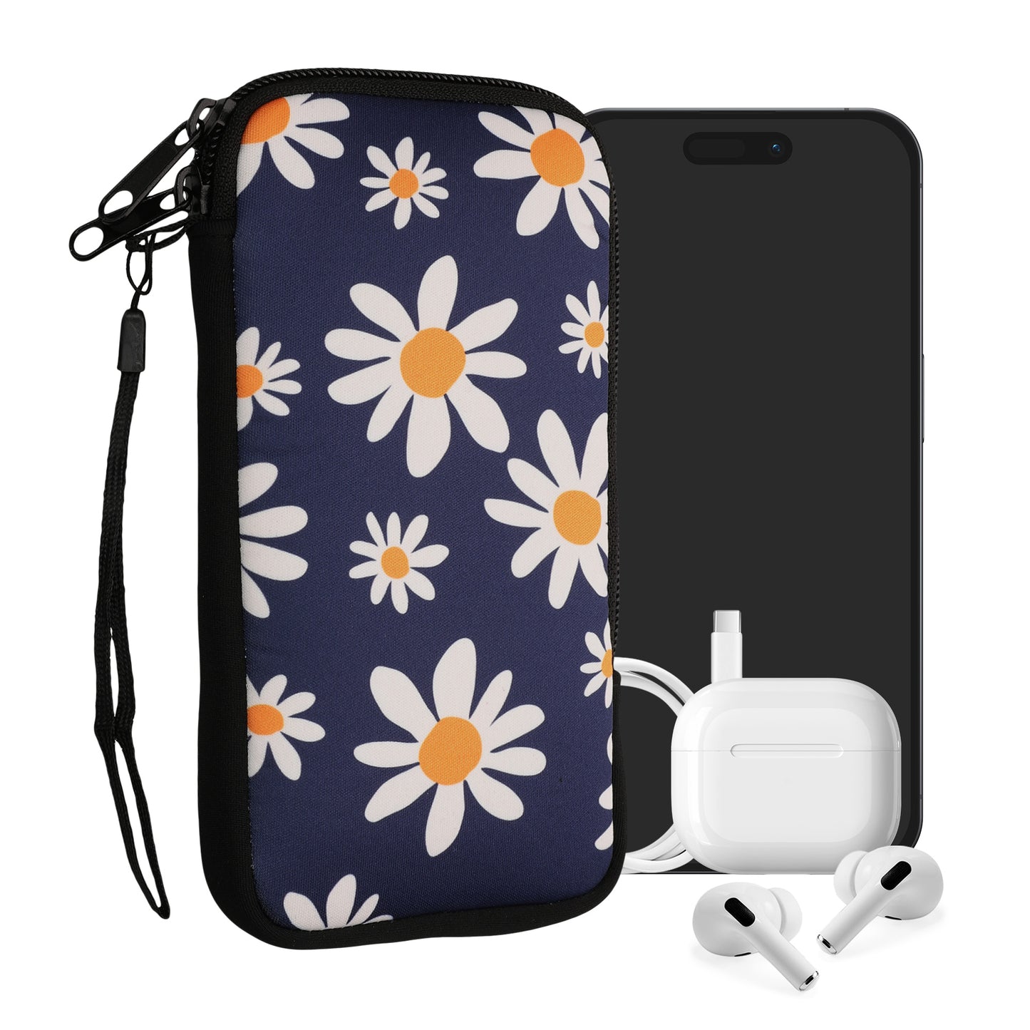kwmobile Smartphone Pouch - Phone Bag Case Cover Protective Sleeve - Birds Branch - 15.2 x 8.3 cm Inner Dimensions