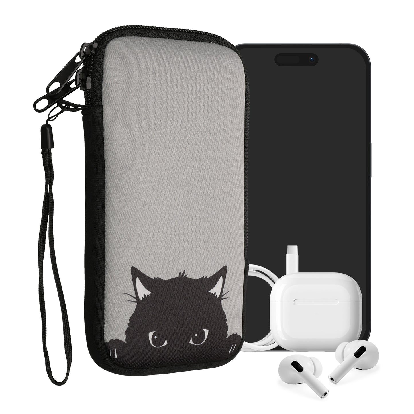 kwmobile Smartphone Pouch - Phone Bag Case Cover Protective Sleeve - Birds Branch - 15.2 x 8.3 cm Inner Dimensions