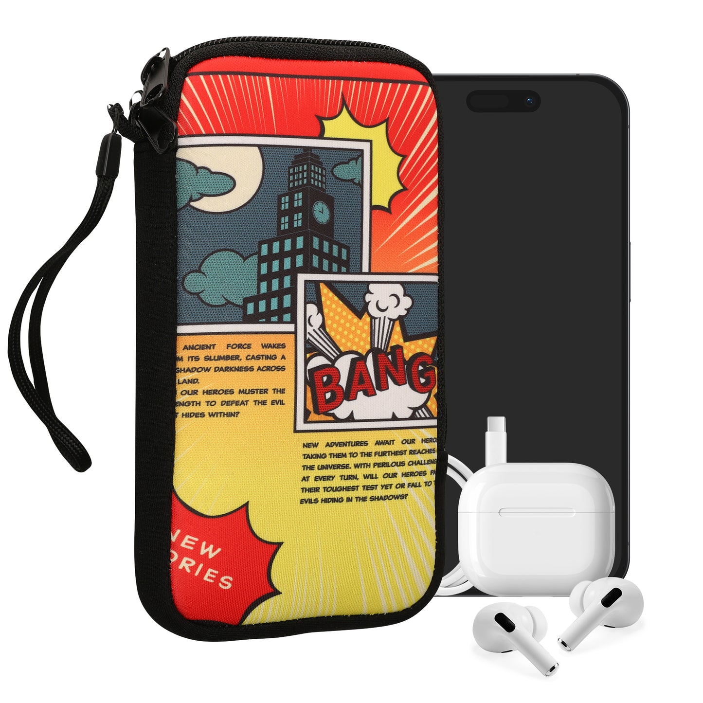 kwmobile Smartphone Pouch - Phone Bag Case Cover Protective Sleeve - Birds Branch - 15.2 x 8.3 cm Inner Dimensions
