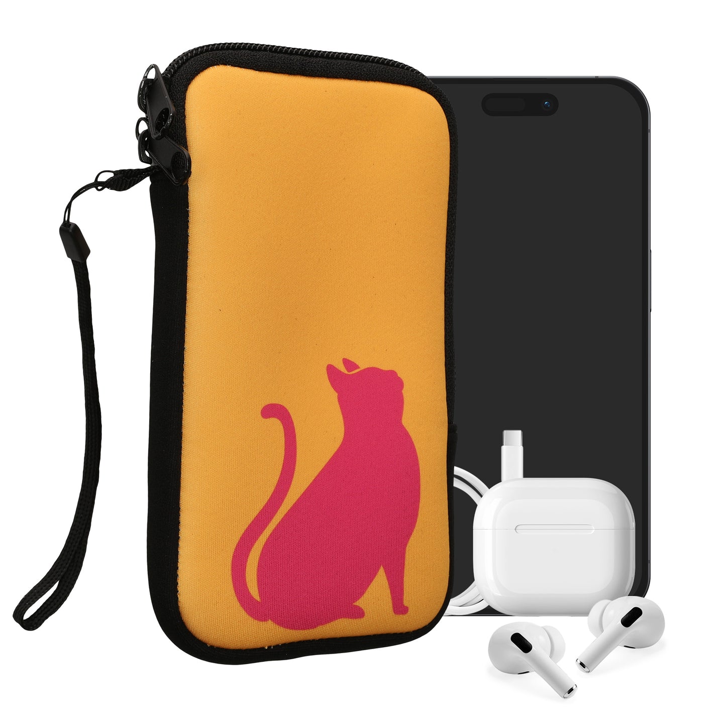kwmobile Smartphone Pouch - Phone Bag Case Cover Protective Sleeve - Birds Branch - 15.2 x 8.3 cm Inner Dimensions