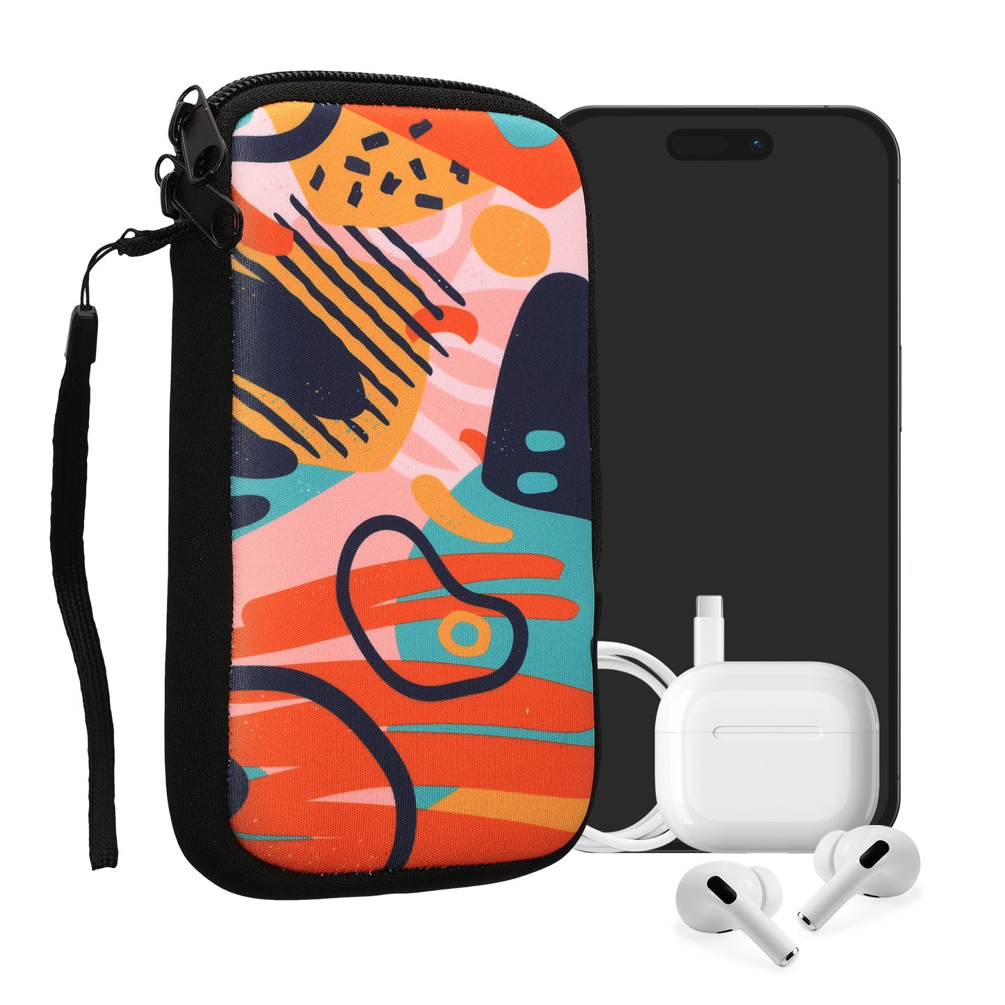 kwmobile Smartphone Pouch - Phone Bag Case Cover Protective Sleeve - Birds Branch - 15.2 x 8.3 cm Inner Dimensions