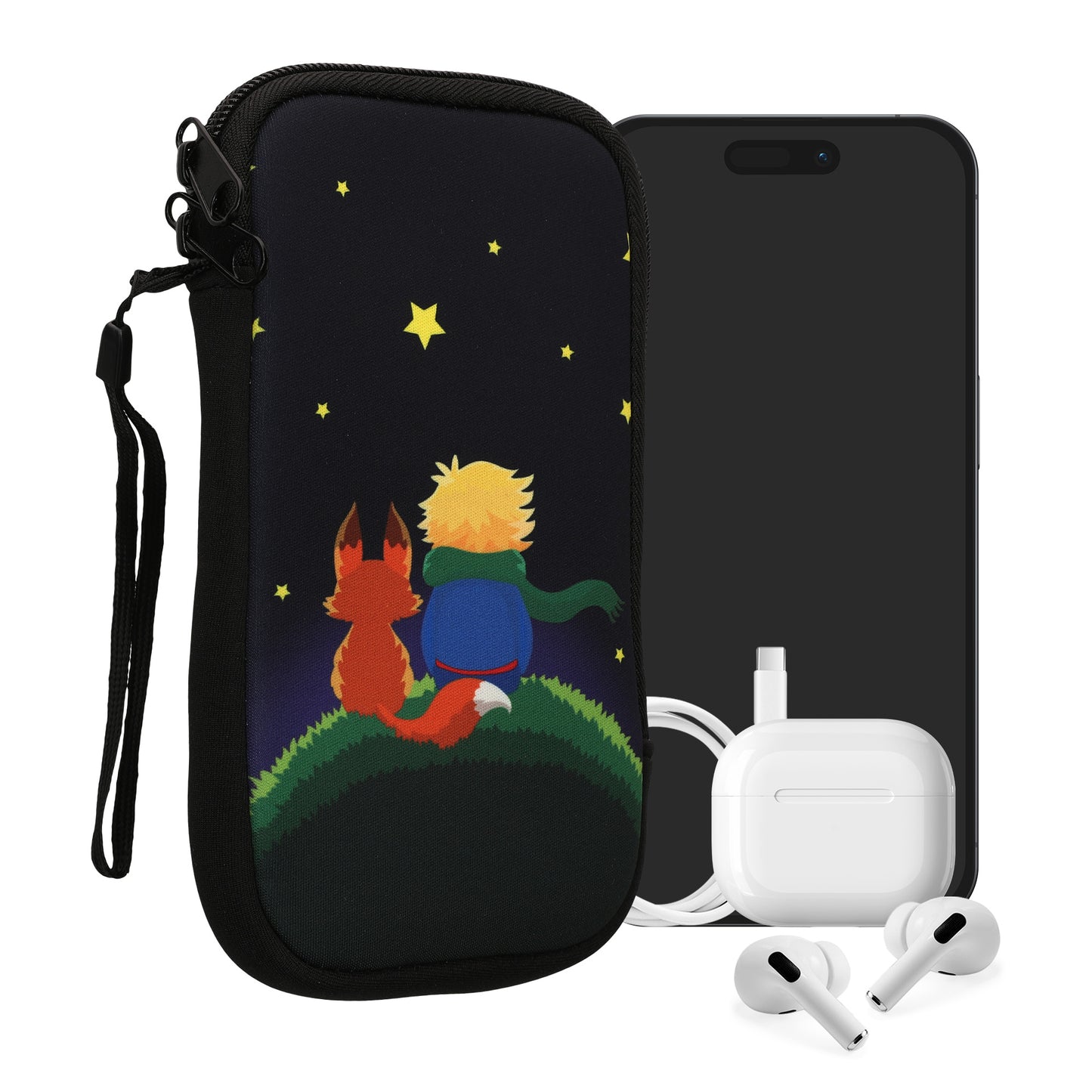 kwmobile Smartphone Pouch - Phone Bag Case Cover Protective Sleeve - Birds Branch - 15.2 x 8.3 cm Inner Dimensions