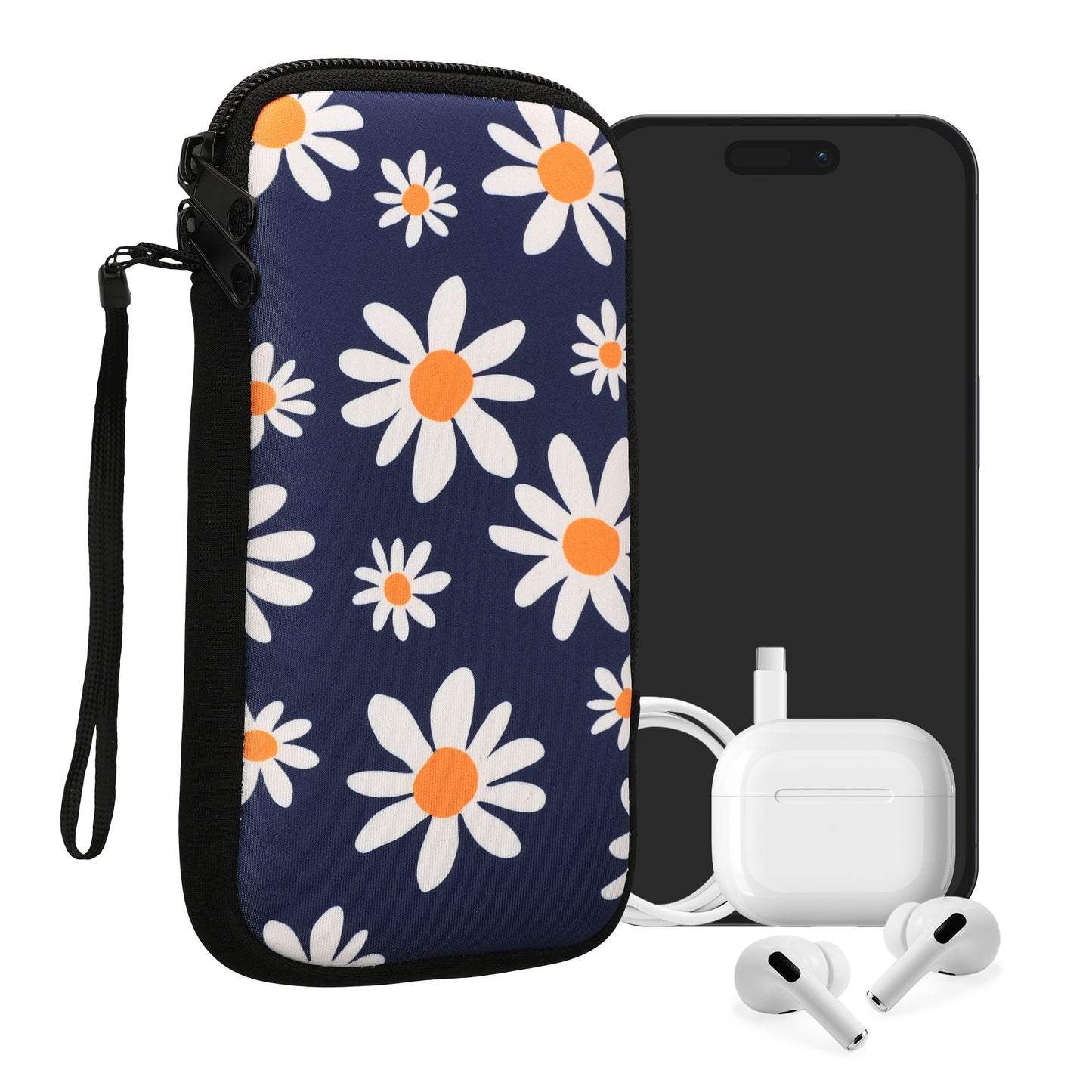 kwmobile Smartphone Pouch - Phone Bag Case Cover Protective Sleeve - Birds Branch - 15.2 x 8.3 cm Inner Dimensions