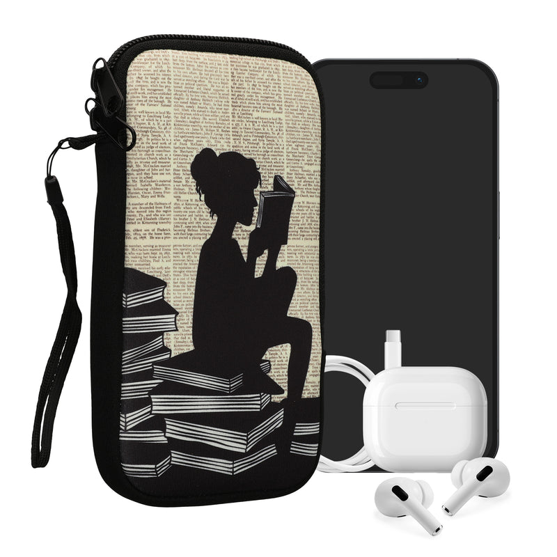 kwmobile Smartphone Pouch - Phone Bag Case Cover Protective Sleeve - Birds Branch - 15.2 x 8.3 cm Inner Dimensions