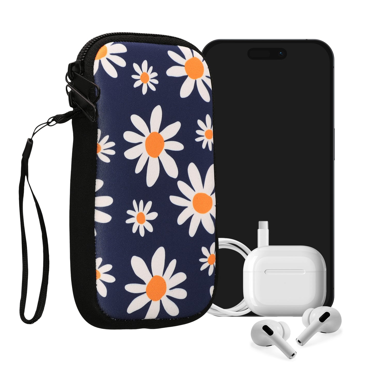 kwmobile Smartphone Pouch - Phone Bag Case Cover Protective Sleeve - Birds Branch - 15.2 x 8.3 cm Inner Dimensions