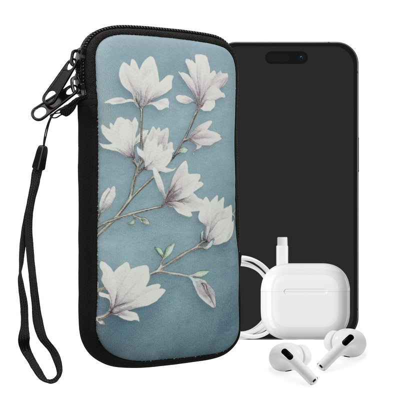 kwmobile Smartphone Pouch - Phone Bag Case Cover Protective Sleeve - Birds Branch - 15.2 x 8.3 cm Inner Dimensions