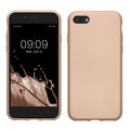 kwmobile Case kompatibel mit Apple iPhone SE (2022) / iPhone SE (2020) / iPhone 8 / iPhone 7 Hülle - Schutzhülle aus Silikon metallisch schimmernd - Handyhülle Metallic Gold Metallic Gold  
