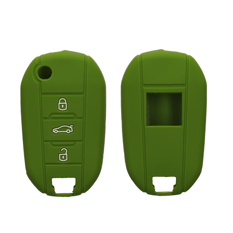 kwmobile Car Key Cover Compatible with Peugeot Citroen 3 Button Folding Car Key - Key Fob Cover