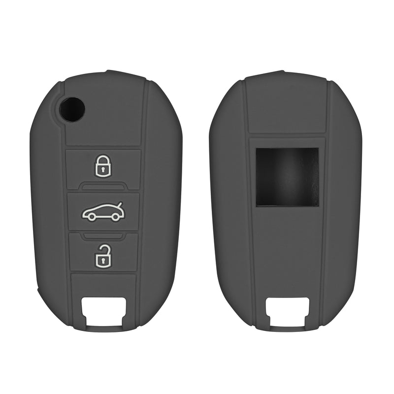 kwmobile Car Key Cover Compatible with Peugeot Citroen 3 Button Folding Car Key - Key Fob Cover