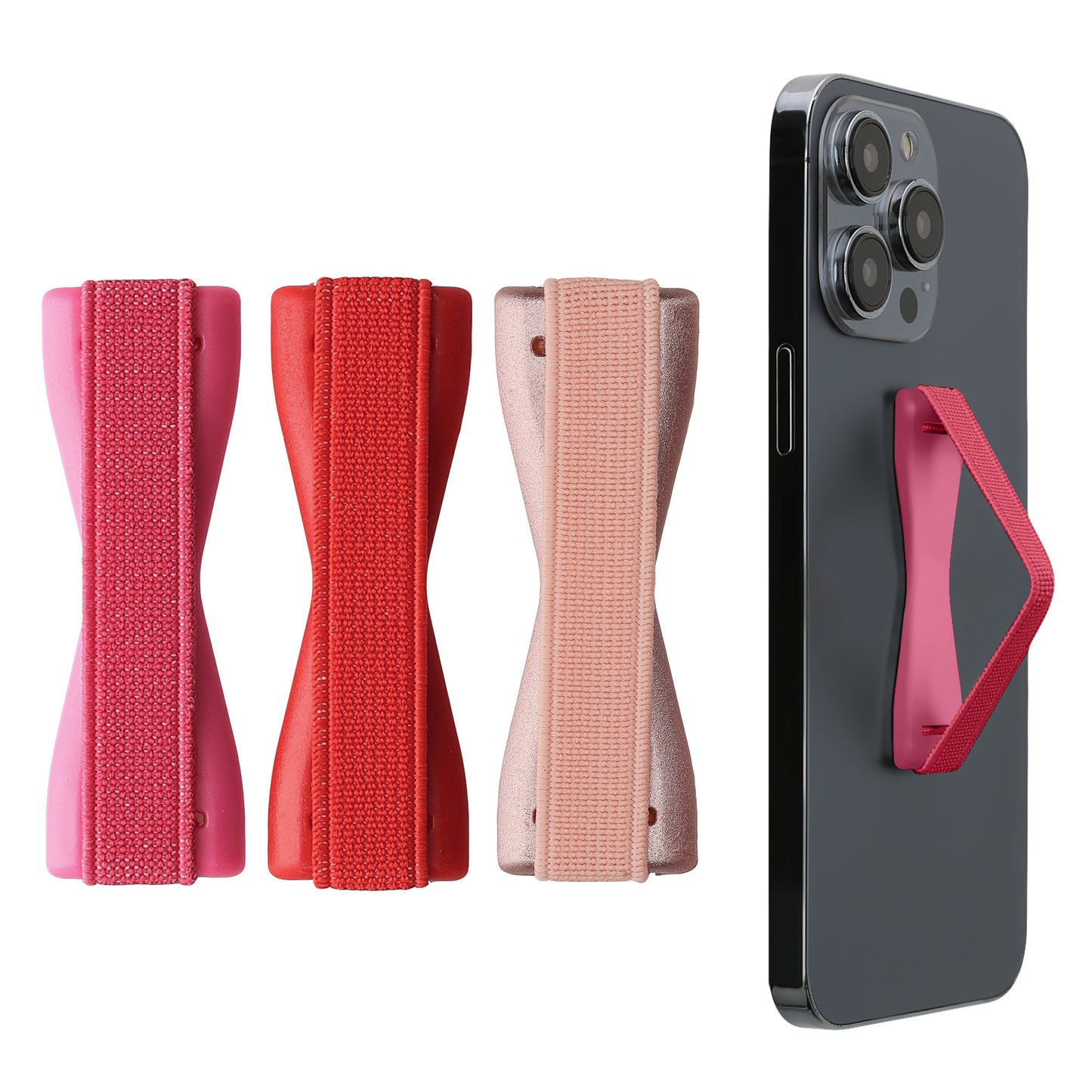 kwmobile Smartphone Finger Holder Set - Mobile Phone Grip Holder One-Hand Operation - 3x Mobile Phone Holder