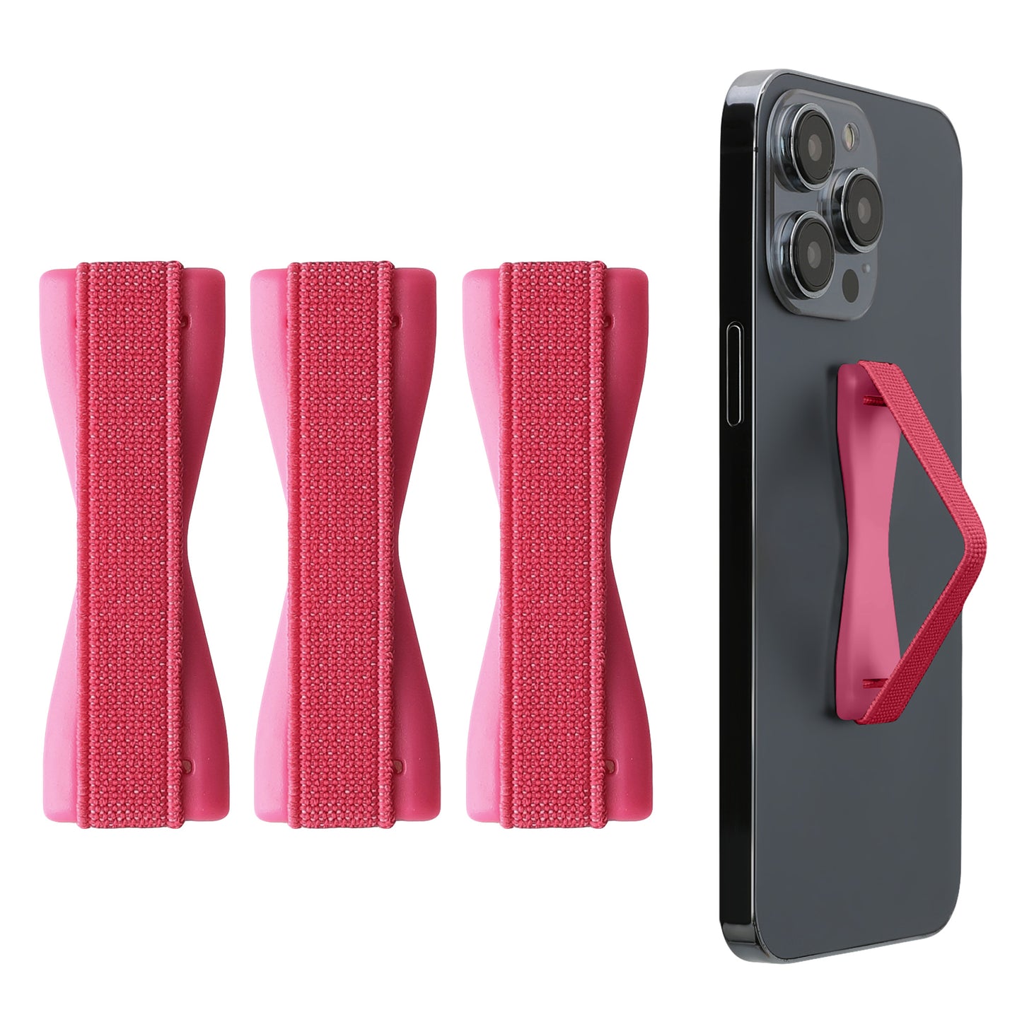 kwmobile Smartphone Finger Holder Set - Mobile Phone Grip Holder One-Hand Operation - 3x Mobile Phone Holder