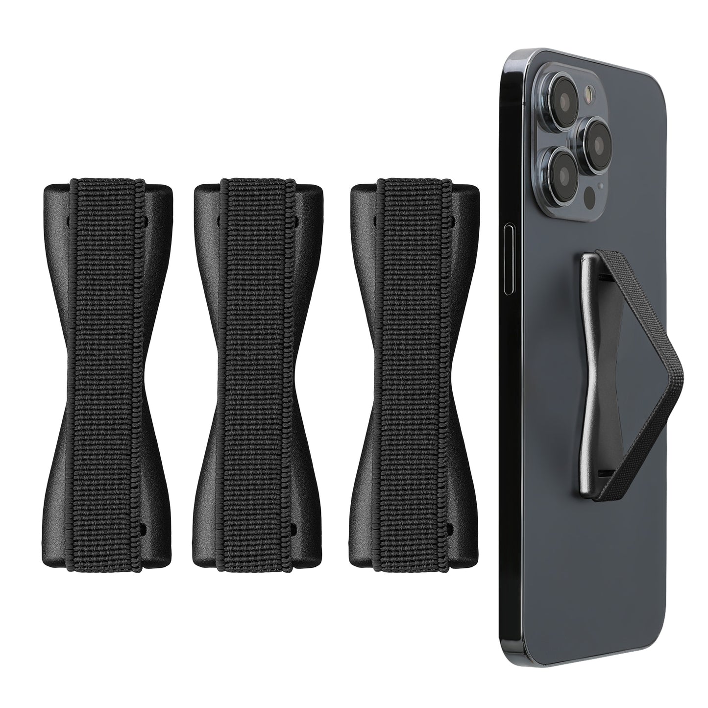 kwmobile Smartphone Finger Holder Set - Mobile Phone Grip Holder One-Hand Operation - 3x Mobile Phone Holder