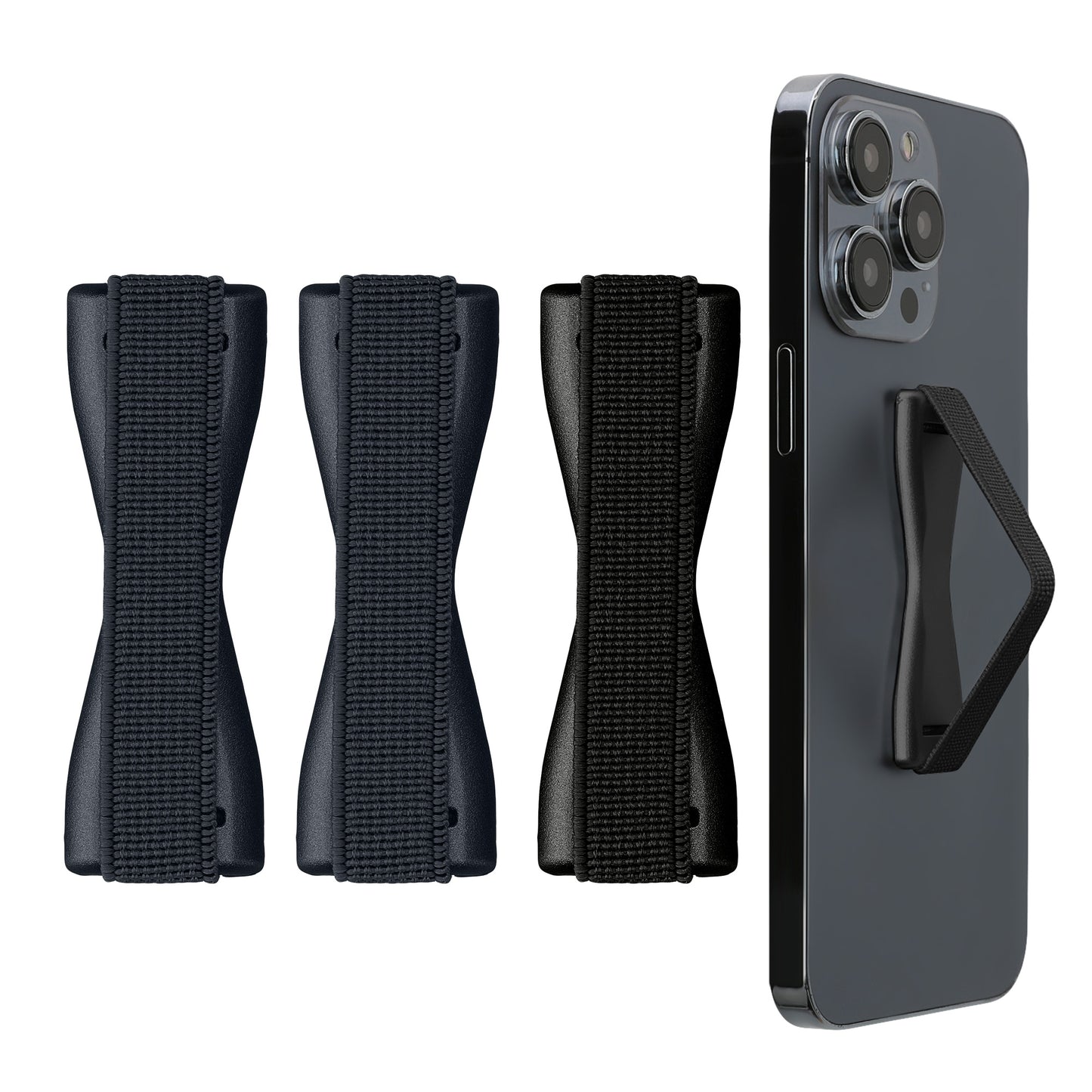 kwmobile Smartphone Finger Holder Set - Mobile Phone Grip Holder One-Hand Operation - 3x Mobile Phone Holder