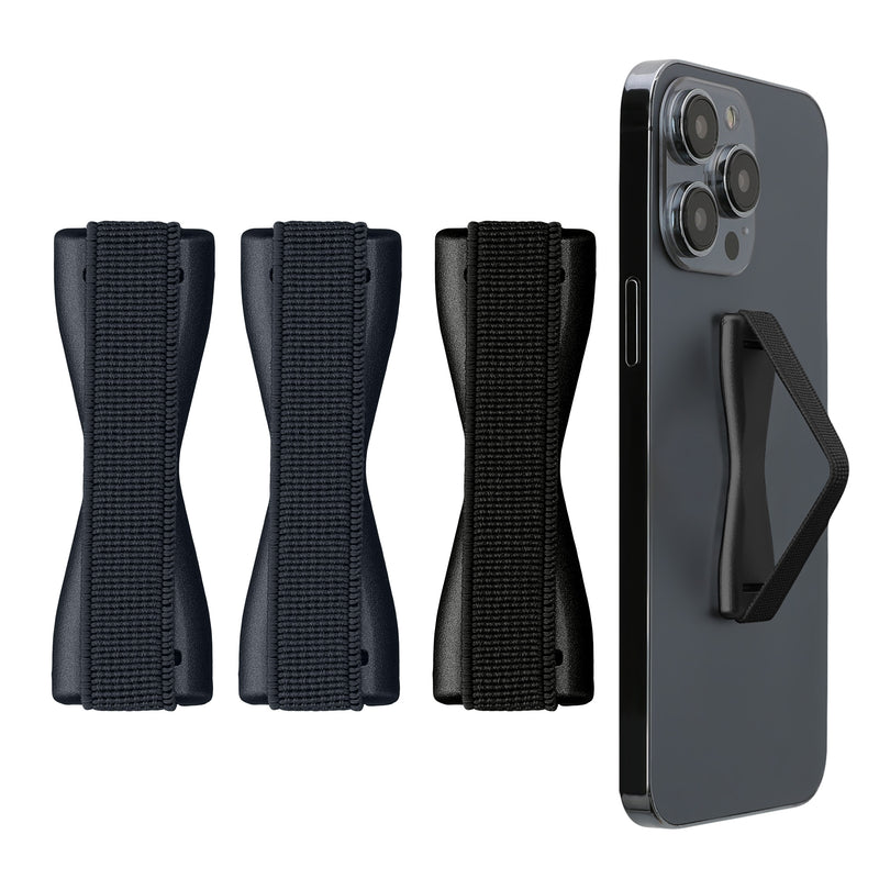 kwmobile Smartphone Finger Holder Set - Mobile Phone Grip Holder One-Hand Operation - 3x Mobile Phone Holder